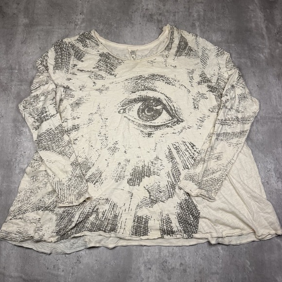Magnolia Pearl Tops - Magnolia Pearl Long Sleeve Freedom of Conscience Dylan Distressed Shirt One Size